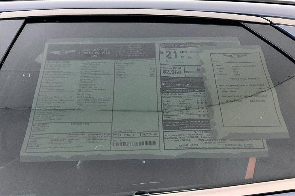 2026 Genesis GV70 3.5T SPORT ADVANCED