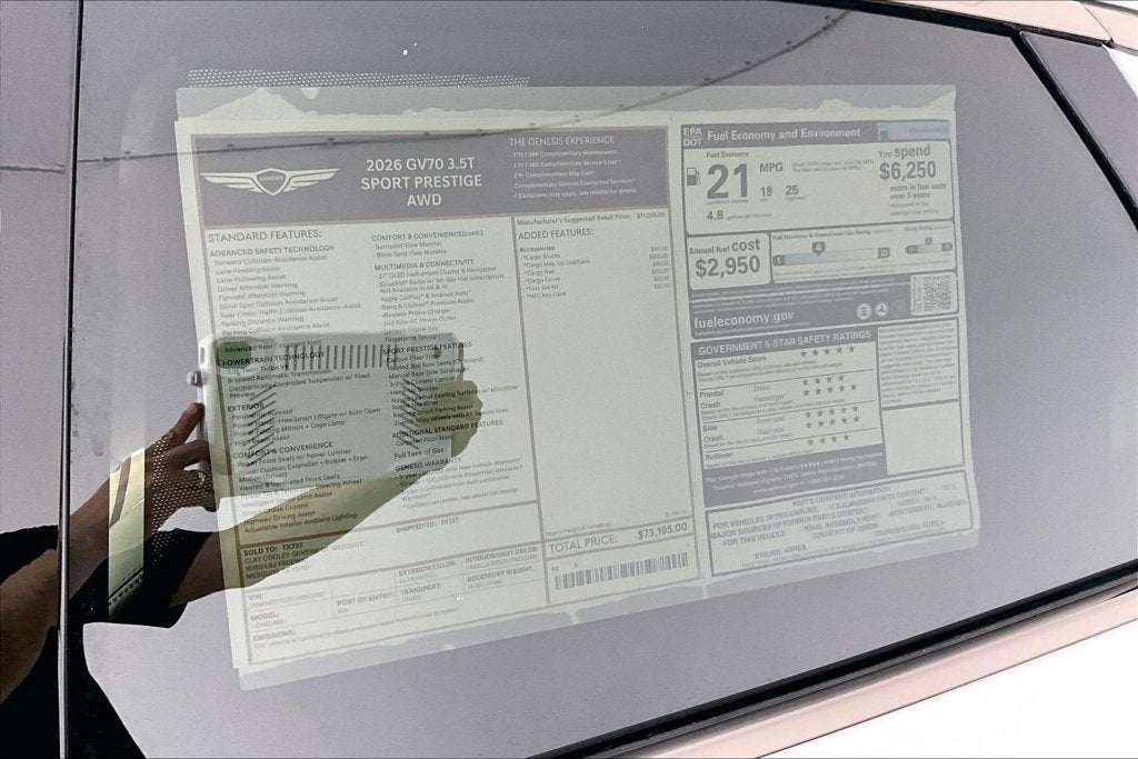 2026 Genesis GV70 3.5T SPORT PRESTIGE