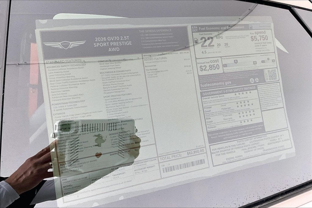 2026 Genesis GV70 2.5T SPORT PRESTIGE