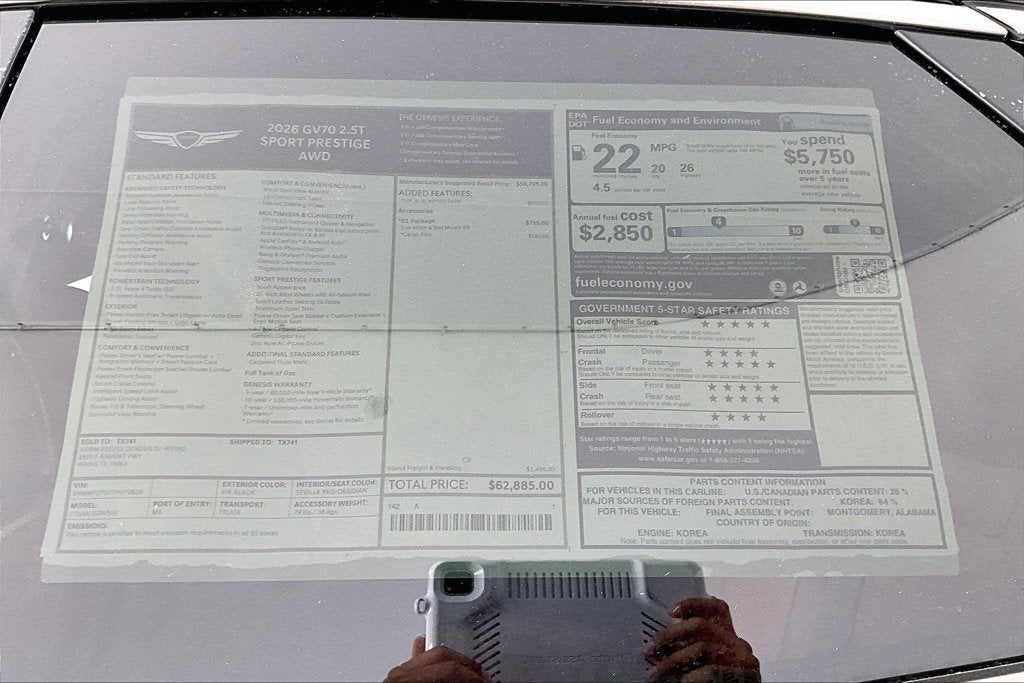 2026 Genesis GV70 2.5T SPORT PRESTIGE