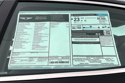 2026 Genesis G70 2.5T PRESTIGE