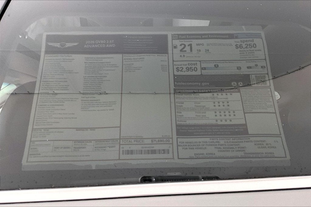 2026 Genesis GV80 2.5T ADVANCED