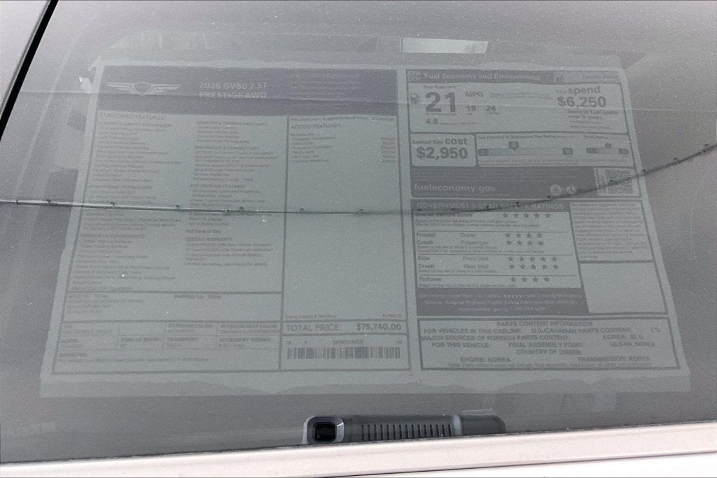 2026 Genesis GV80 2.5T PRESTIGE