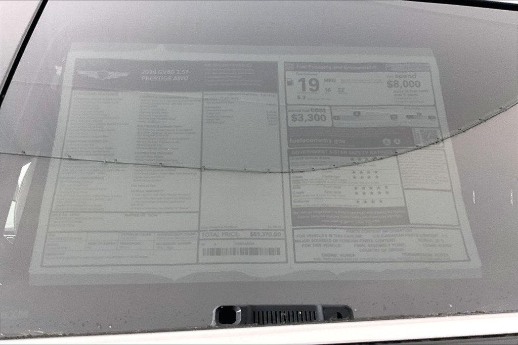 2026 Genesis GV80 3.5T PRESTIGE
