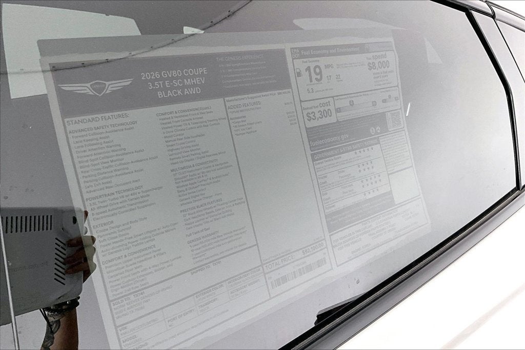 2026 Genesis GV80 Coupe 3.5T E-SC MHEV PRESTIGE BLACK